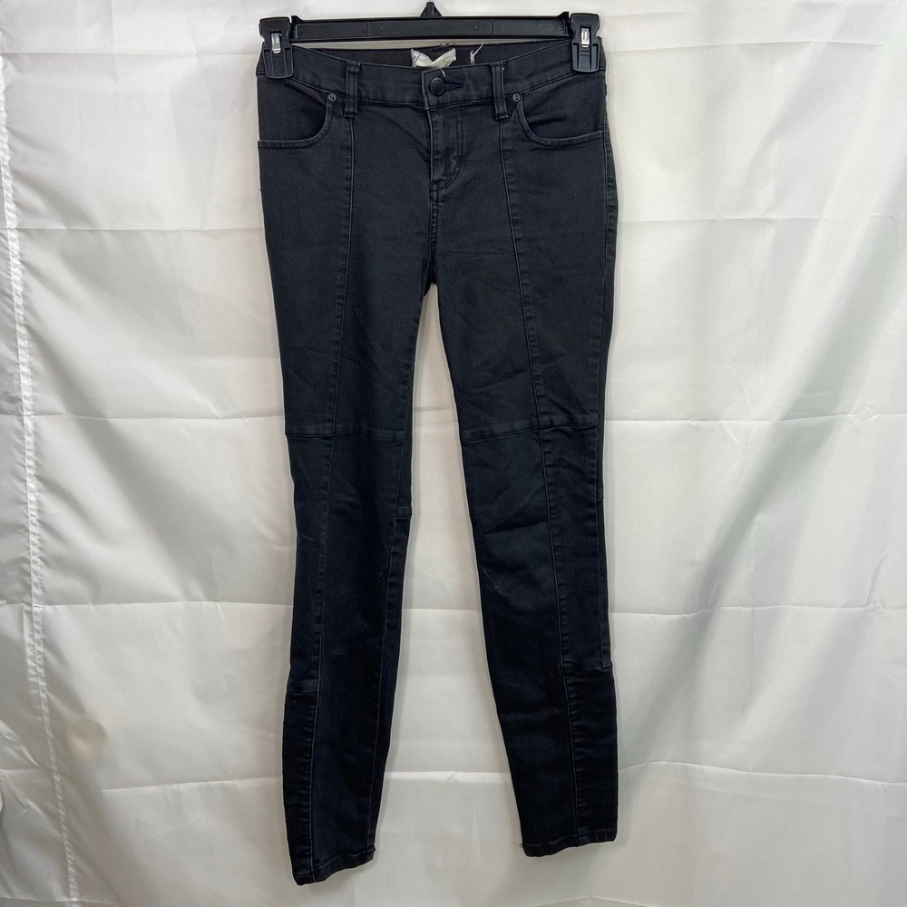 Free People women's black‎ denim seamed Jillian moto stretch jeans casual 25